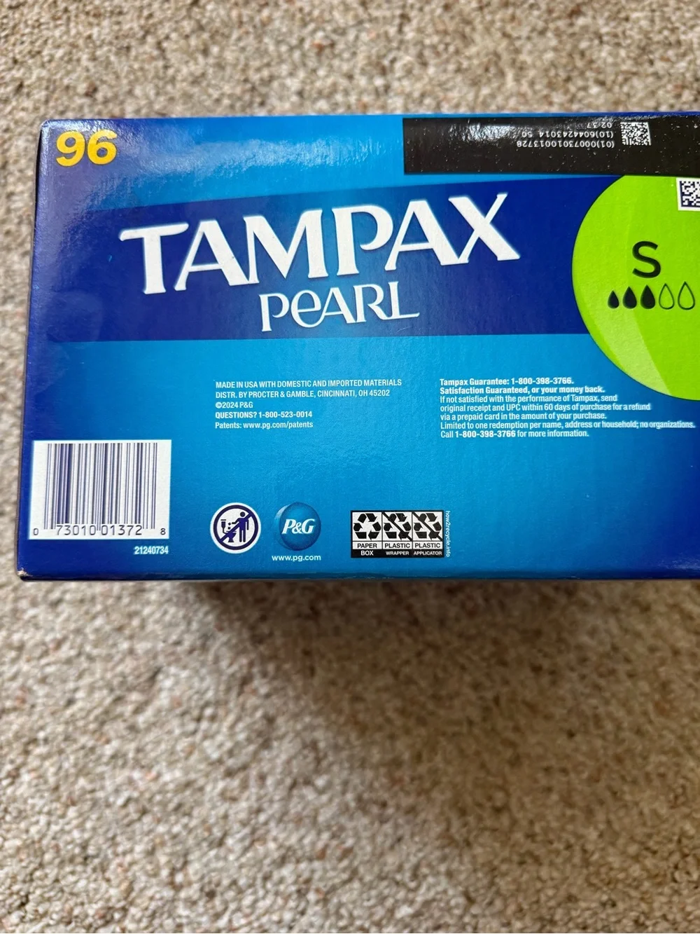 New 96pk Tampax Pearl Super Tampons Pack Femeinie Beauty Menstrual Fem Product